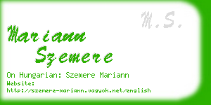 mariann szemere business card